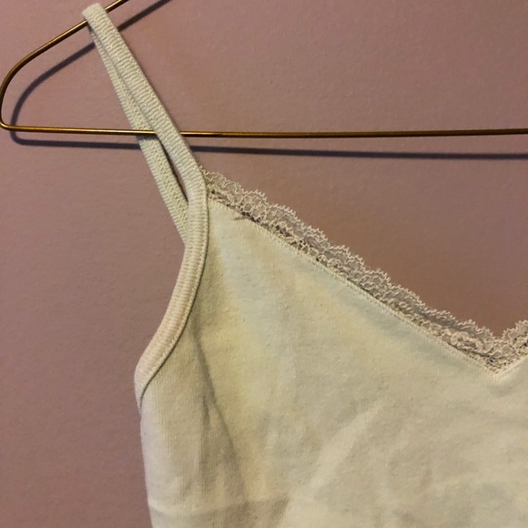 Light green lace trim brandy Melville tank - Picture 4 of 6